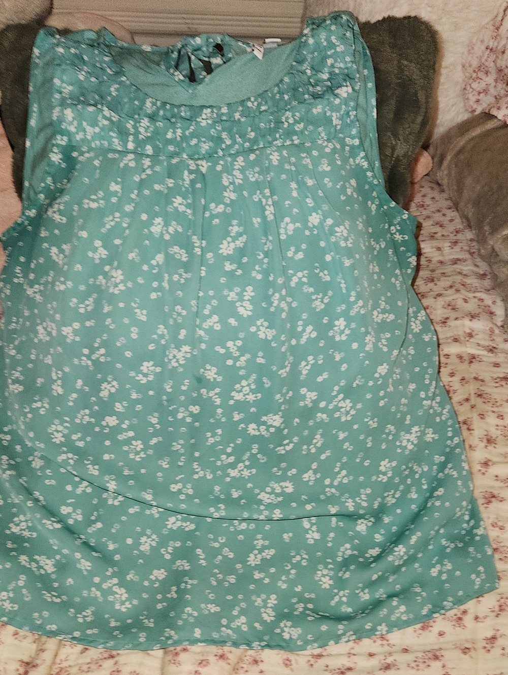 Elle Teal Sleeveless Floral Camisole
